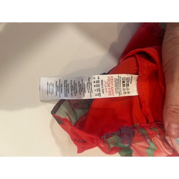 Red & Floral Sheer Ruffle Tube Top By Nasty Gal - Picture 7 of 7